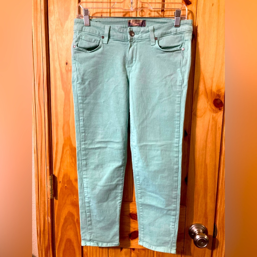 Paige size 28 Mint Green Women's straight leg capri-length Jeans